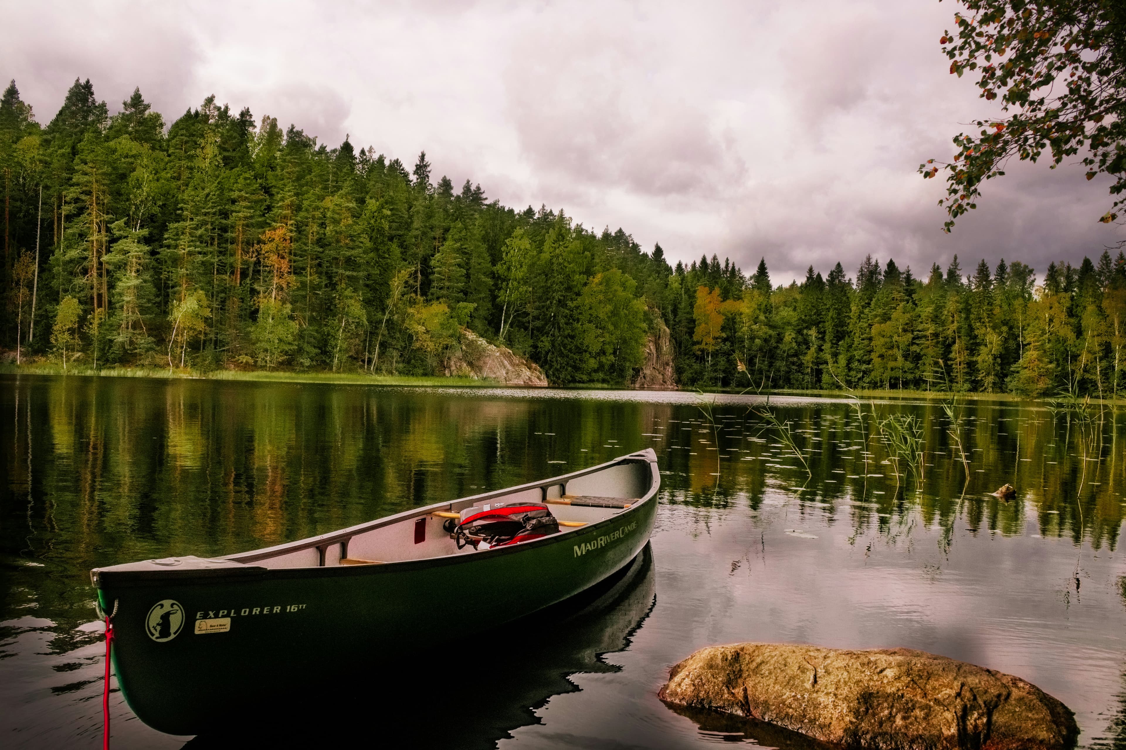 A remote lake on a canoe tour in Sweden